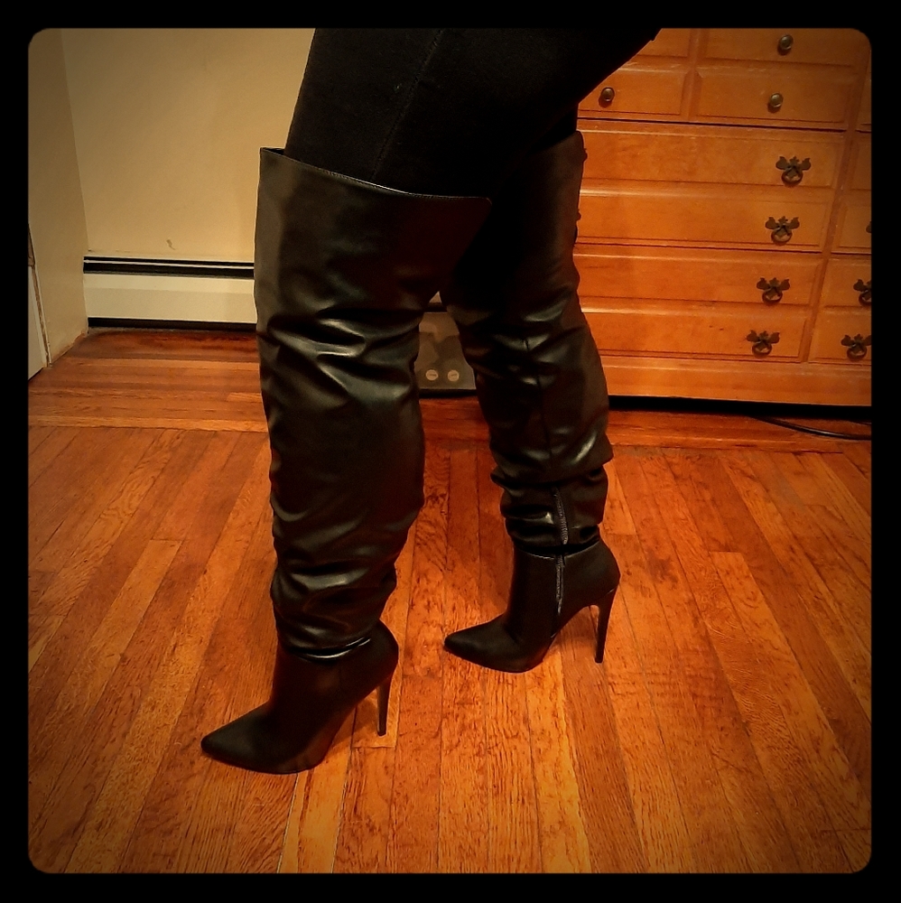 Clean slouchy stiletto boots